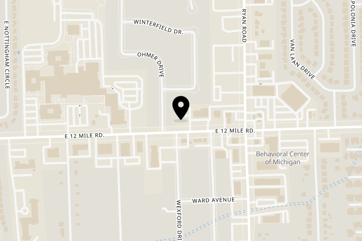 Map showing the location of Vivio's II Food & Spirits on 3601 12 Mile Road in Warren